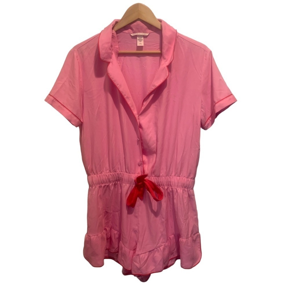 Victoria Secret Satin Ruffle Romper Size Large - Picture 2 of 5